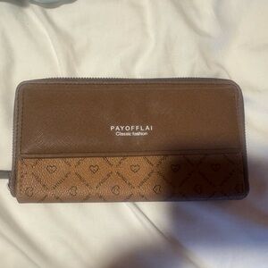 Brown Wallet with Heart Design